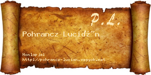 Pohrancz Lucián névjegykártya